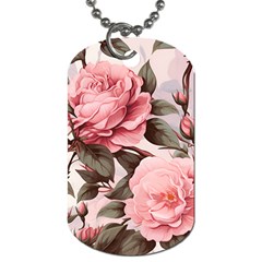 Rose Flower Seamless Dog Tag (two Sides) by Bedest