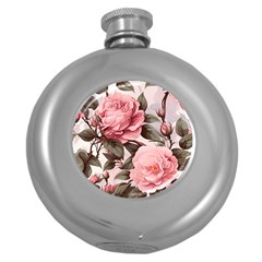 Rose Flower Seamless Round Hip Flask (5 Oz) by Bedest