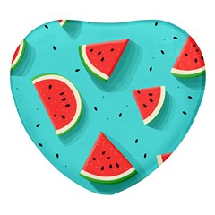 Watermelon Fruit Slice Heart Glass Fridge Magnet (4 Pack) by Bedest