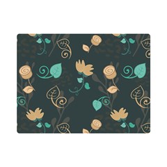 Flower Leaves Pattern Seamless Premium Plush Fleece Blanket (mini) by Bedest