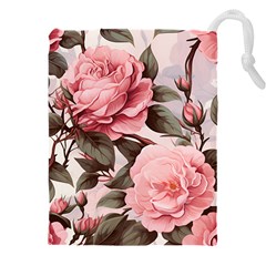 Rose Flower Seamless Drawstring Pouch (5xl) by Bedest