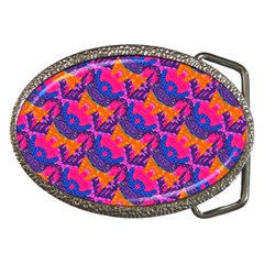 Purple Blue Abstract Pattern Belt Buckles by Bedest