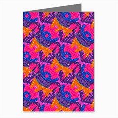 Purple Blue Abstract Pattern Greeting Card by Bedest