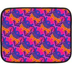 Purple Blue Abstract Pattern Fleece Blanket (mini) by Bedest