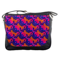 Purple Blue Abstract Pattern Messenger Bag by Bedest