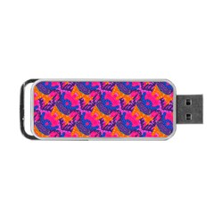 Purple Blue Abstract Pattern Portable Usb Flash (two Sides)