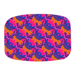 Purple Blue Abstract Pattern Mini Square Pill Box by Bedest