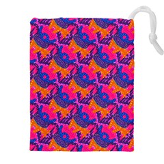 Purple Blue Abstract Pattern Drawstring Pouch (4xl) by Bedest