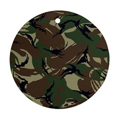 Camouflage Pattern Fabric Ornament (round) by Bedest