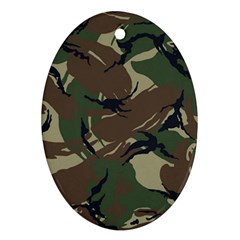 Camouflage Pattern Fabric Ornament (oval) by Bedest