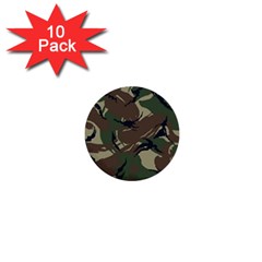 Camouflage Pattern Fabric 1  Mini Buttons (10 Pack)  by Bedest