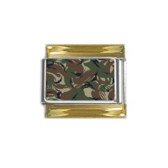 Camouflage Pattern Fabric Gold Trim Italian Charm (9mm) by Bedest