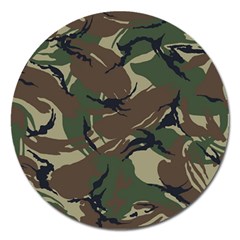 Camouflage Pattern Fabric Magnet 5  (round) by Bedest