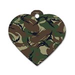 Camouflage Pattern Fabric Dog Tag Heart (Two Sides) Front