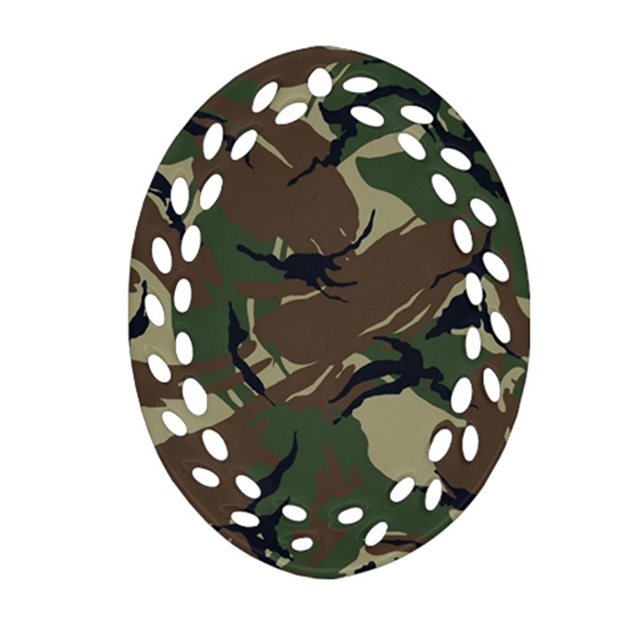 Camouflage Pattern Fabric Ornament (Oval Filigree)