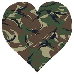 Camouflage Pattern Fabric Wooden Puzzle Heart by Bedest