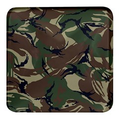 Camouflage Pattern Fabric Square Glass Fridge Magnet (4 Pack) by Bedest