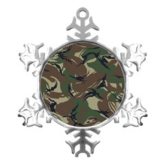 Camouflage Pattern Fabric Metal Small Snowflake Ornament by Bedest