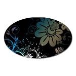 Flower Abstract Desenho Oval Magnet Front