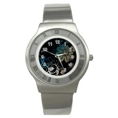 Flower Abstract Desenho Stainless Steel Watch