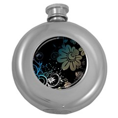 Flower Abstract Desenho Round Hip Flask (5 oz)