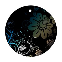 Flower Abstract Desenho Round Ornament (Two Sides)