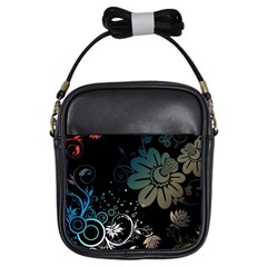 Flower Abstract Desenho Girls Sling Bag by Bedest