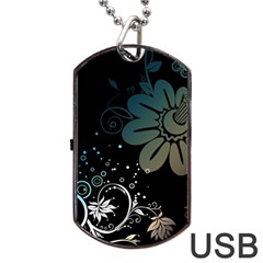 Flower Abstract Desenho Dog Tag USB Flash (One Side)