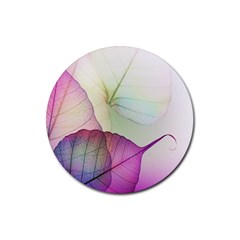 Leaf Desenho Micro Rubber Coaster (round) by Bedest