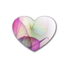 Leaf Desenho Micro Rubber Coaster (heart) by Bedest