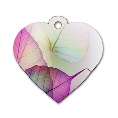 Leaf Desenho Micro Dog Tag Heart (one Side) by Bedest