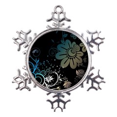 Flower Abstract Desenho Metal Large Snowflake Ornament