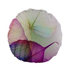 Leaf Desenho Micro Standard 15  Premium Round Cushions by Bedest