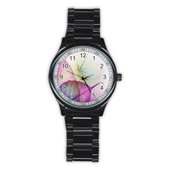 Leaf Desenho Micro Stainless Steel Round Watch by Bedest