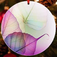 Leaf Desenho Micro Uv Print Acrylic Ornament Round by Bedest