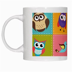 Owls Pattern Abstract Art Desenho Vector Cartoon White Mug by Bedest