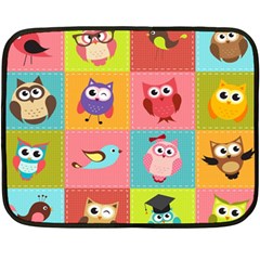 Owls Pattern Abstract Art Desenho Vector Cartoon Two Sides Fleece Blanket (mini) by Bedest