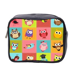 Owls Pattern Abstract Art Desenho Vector Cartoon Mini Toiletries Bag (two Sides) by Bedest