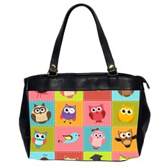 Owls Pattern Abstract Art Desenho Vector Cartoon Oversize Office Handbag (2 Sides) by Bedest