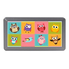 Owls Pattern Abstract Art Desenho Vector Cartoon Memory Card Reader (mini) by Bedest