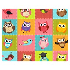 Owls Pattern Abstract Art Desenho Vector Cartoon Two Sides Premium Plush Fleece Blanket (medium) by Bedest