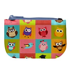 Owls Pattern Abstract Art Desenho Vector Cartoon Large Coin Purse by Bedest