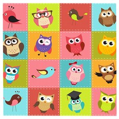 Owls Pattern Abstract Art Desenho Vector Cartoon Wooden Puzzle Square by Bedest