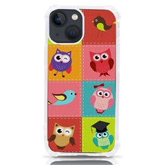 Owls Pattern Abstract Art Desenho Vector Cartoon Iphone 13 Mini Tpu Uv Print Case by Bedest