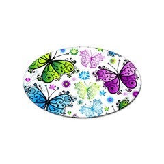 Butterflies Abstract Background Colorful Desenho Vector Sticker Oval (10 Pack) by Bedest