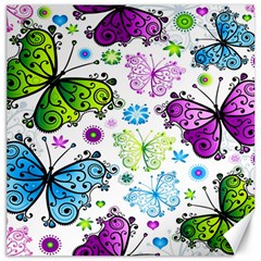 Butterflies Abstract Background Colorful Desenho Vector Canvas 12  X 12  by Bedest