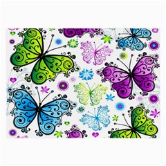 Butterflies Abstract Background Colorful Desenho Vector Large Glasses Cloth (2 Sides) by Bedest