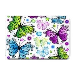 Butterflies Abstract Background Colorful Desenho Vector Small Doormat by Bedest