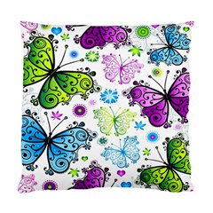 Butterflies Abstract Background Colorful Desenho Vector Standard Cushion Case (two Sides) by Bedest