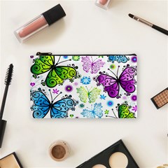 Butterflies Abstract Background Colorful Desenho Vector Cosmetic Bag (small) by Bedest